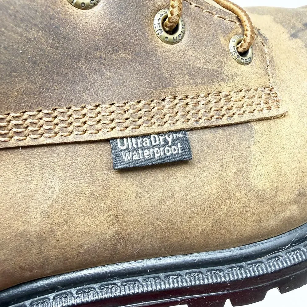Irish Setter Brown Leather Steel Toe Boots Men's Size 8 GUC Waterproof Lace Up